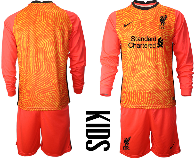2021 Liverpool red goalkeeper long sleeve Youth soccer jerseys->customized soccer jersey->Custom Jersey